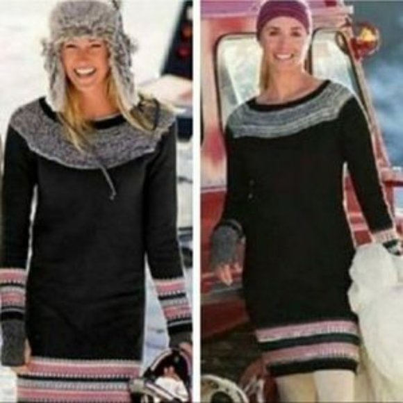 EUC Athleta Fair Isle Nordic Sweater Crew Neck Dress - Picture 2 of 12